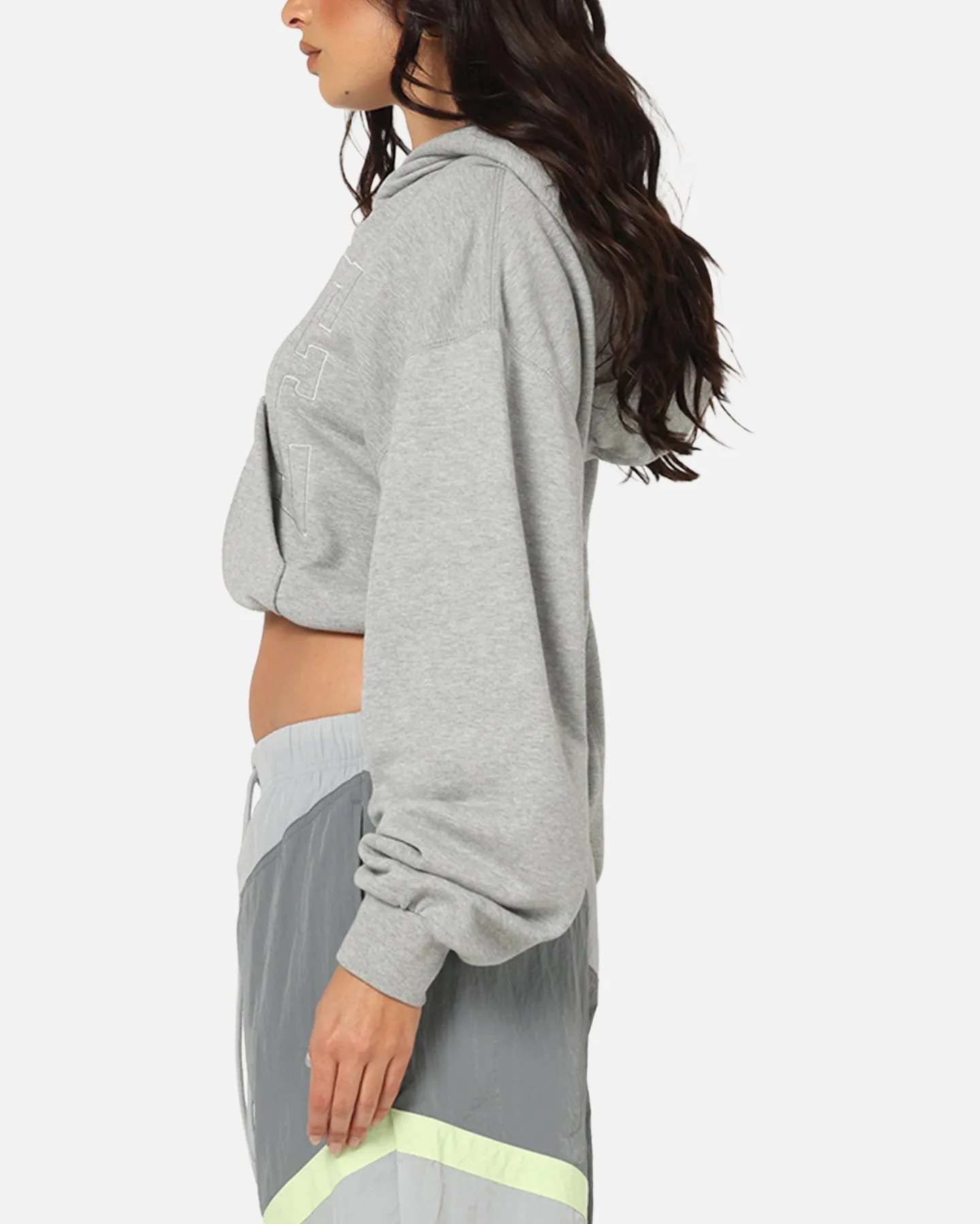 Urban Light Nike Women's Sportswear Full-Zip Cropped French Terry Hoodie Grey