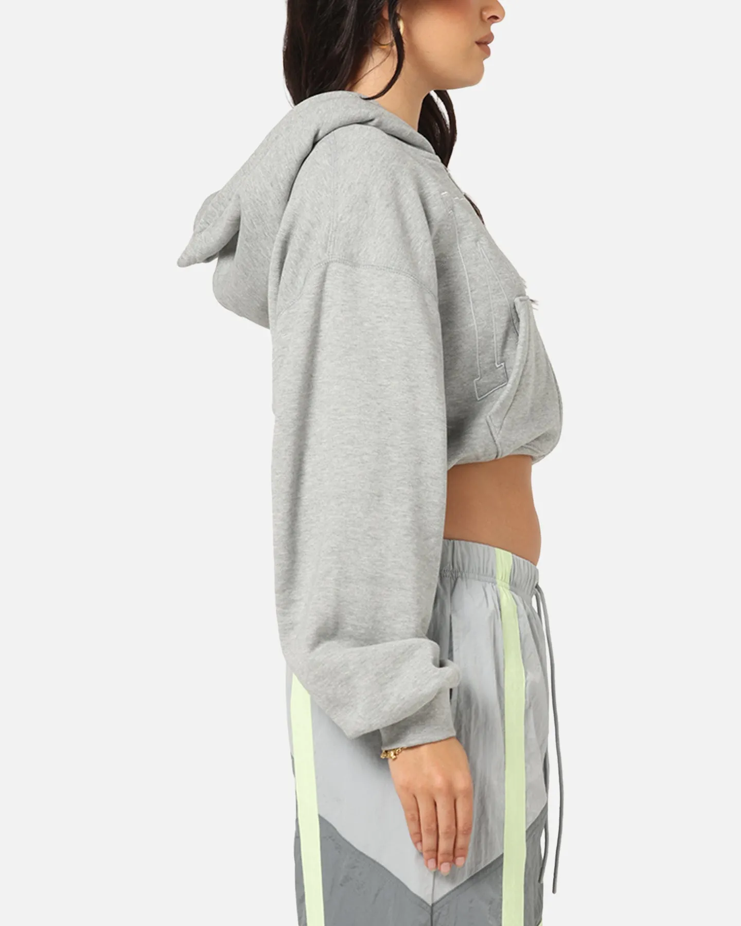 Classic Street Jackal like Nike Women's Sportswear Full-Zip Cropped French Terry Hoodie Grey