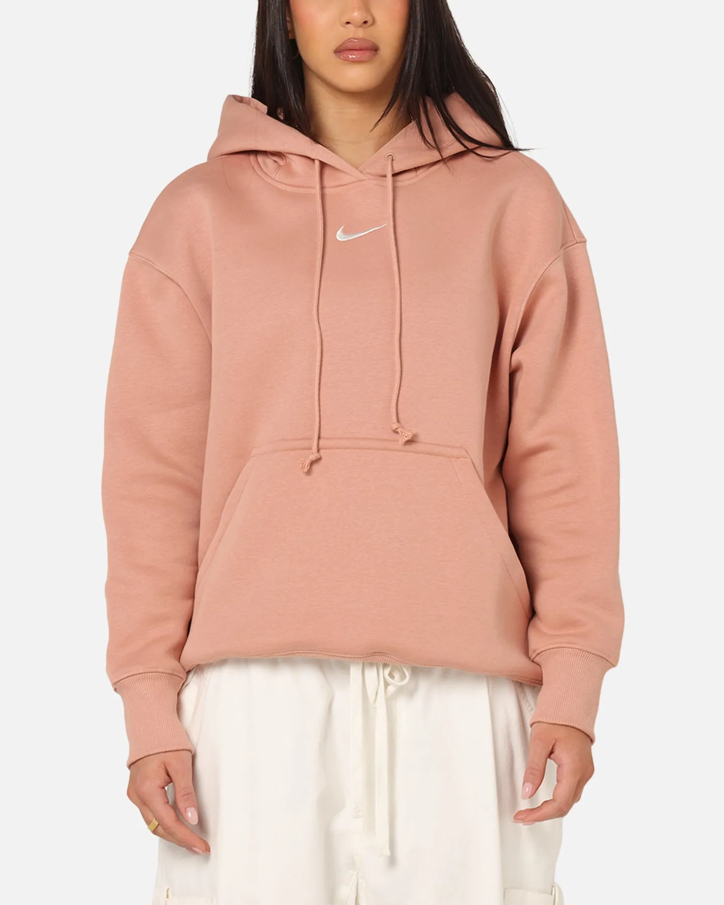 Eco Conscious Dyes Leisure Wear Nike Women's Sportswear Phoenix Fleece Oversized Pullover Hoodie Rose Gold
