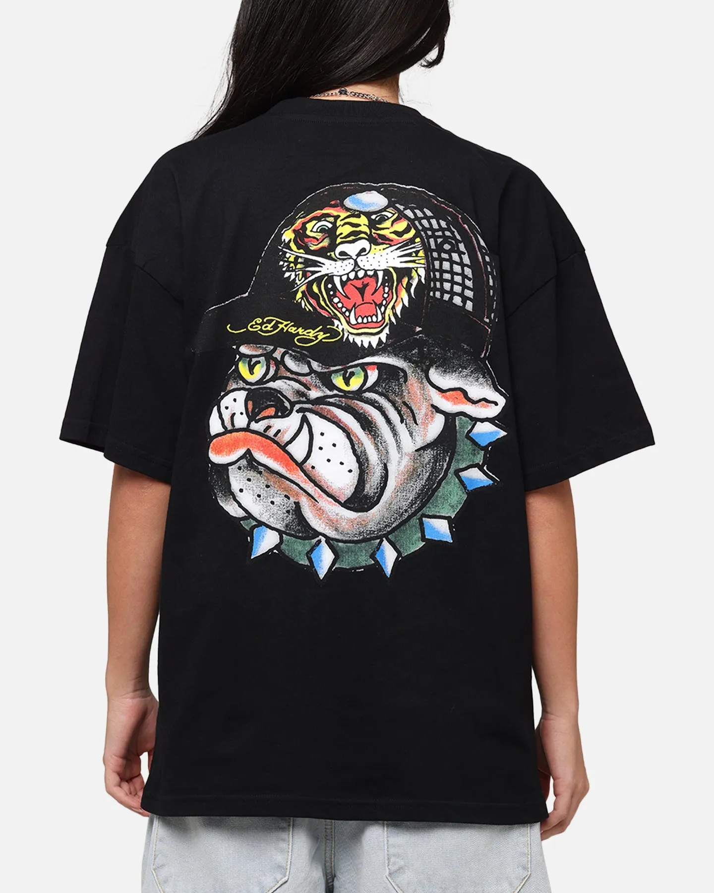 Ed Hardy Bulldog T-Shirt Black BreathableMaterial