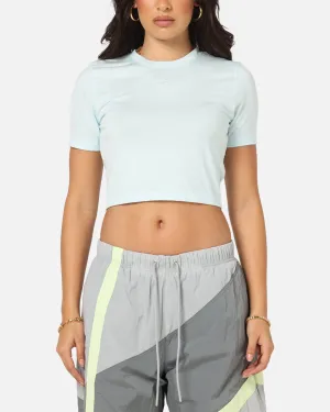 Micro Perforation Nike Women's Sportswear Essential Slim Cropped T-Shirt Glacier Blue/White