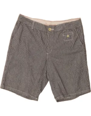 DOCKERS Womens Chino Shorts US 14 XL W36  Black Pinstripe Cotton Casual Elegance ReflectiveAccents