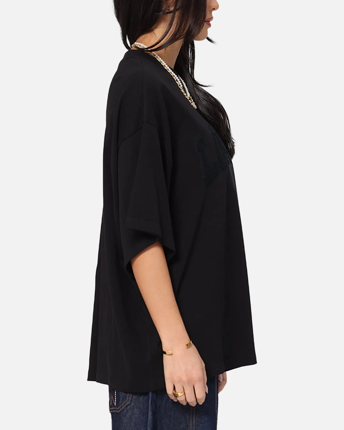 Flattering Fit Loiter Arch Premium Boxy T-Shirt Black