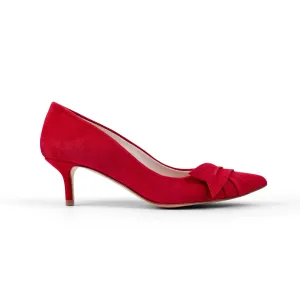 Tassel Accent Block Heel The Camelia heels- Red (wide)