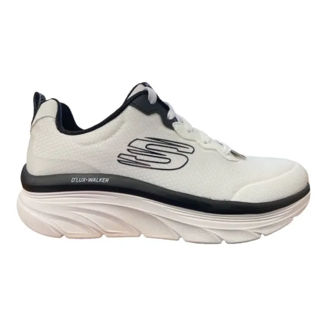 Skechers scarpa da walking da uomo D'Lux Walker Be Easy 149319/WBK bianco-nero Wide Fit Option