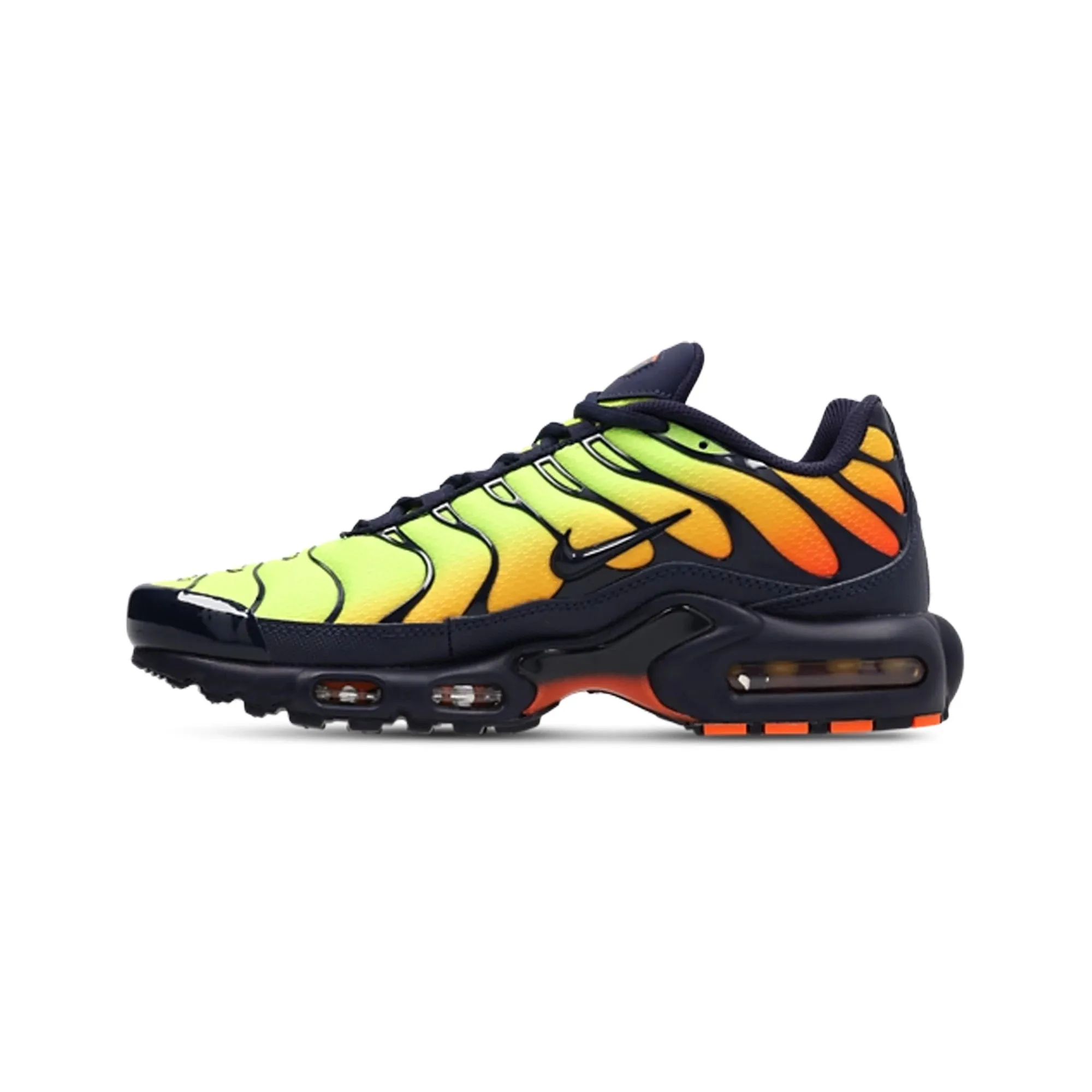 Nike Air Max Plus TN 'Lemon Venom' (2025) running in hot weather
