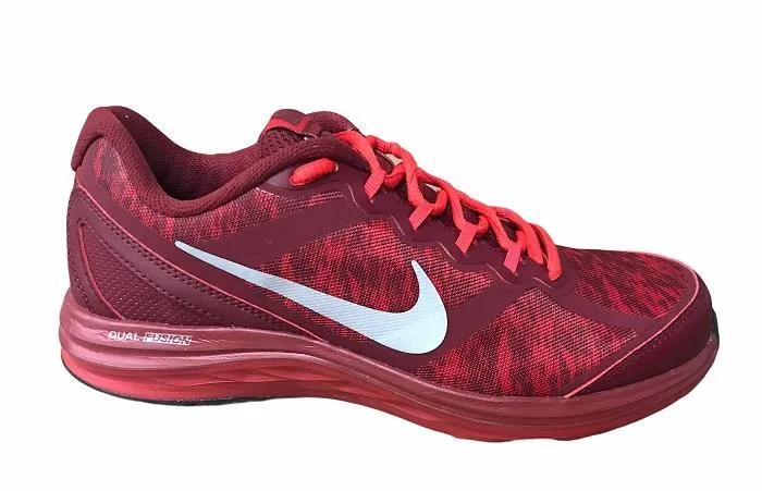 Nike scarpa da corsa da uomo Dual Fusion 3 Flash 684989 600 rosso Reinforced Midfoot Cage