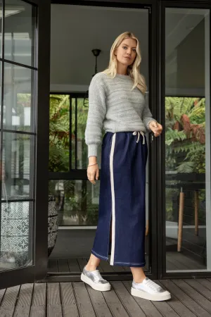 VIENNA DENIM SKIRT Weighted Hem