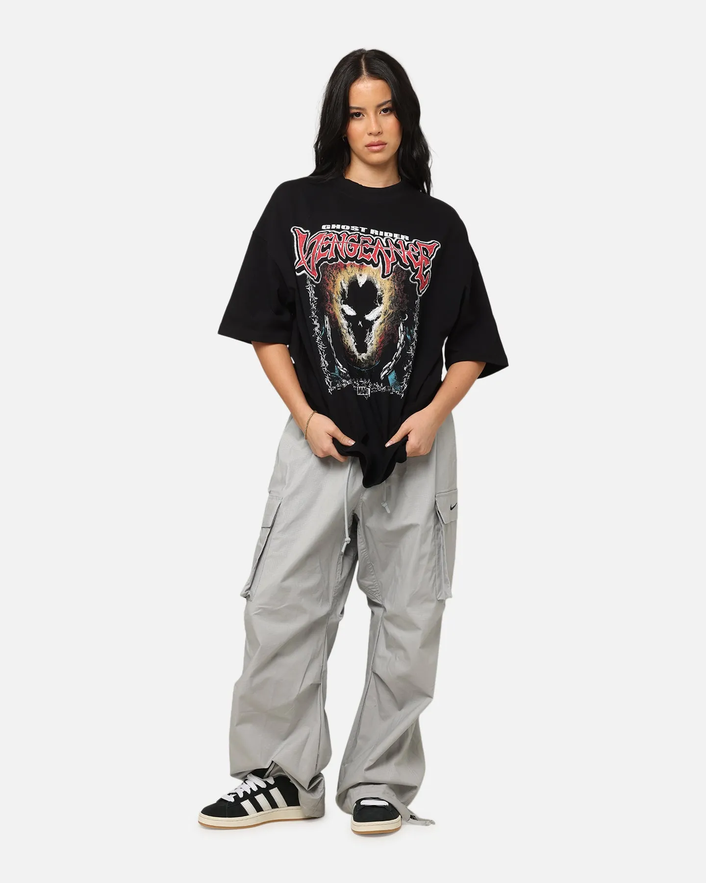 Loiter Marvel Ghost Rider Mock Neck T-Shirt Black Breathable Fit Wear