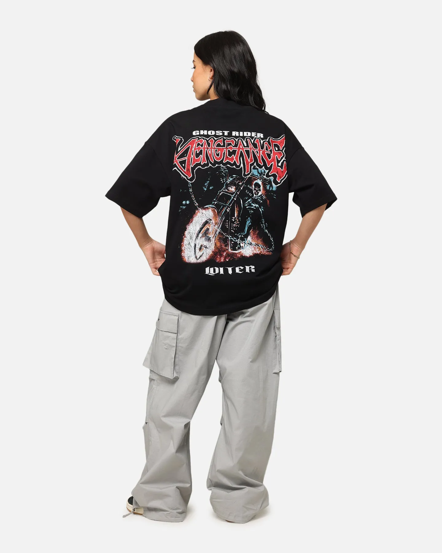 MoistureControlFibers Loiter Marvel Ghost Rider Mock Neck T-Shirt Black