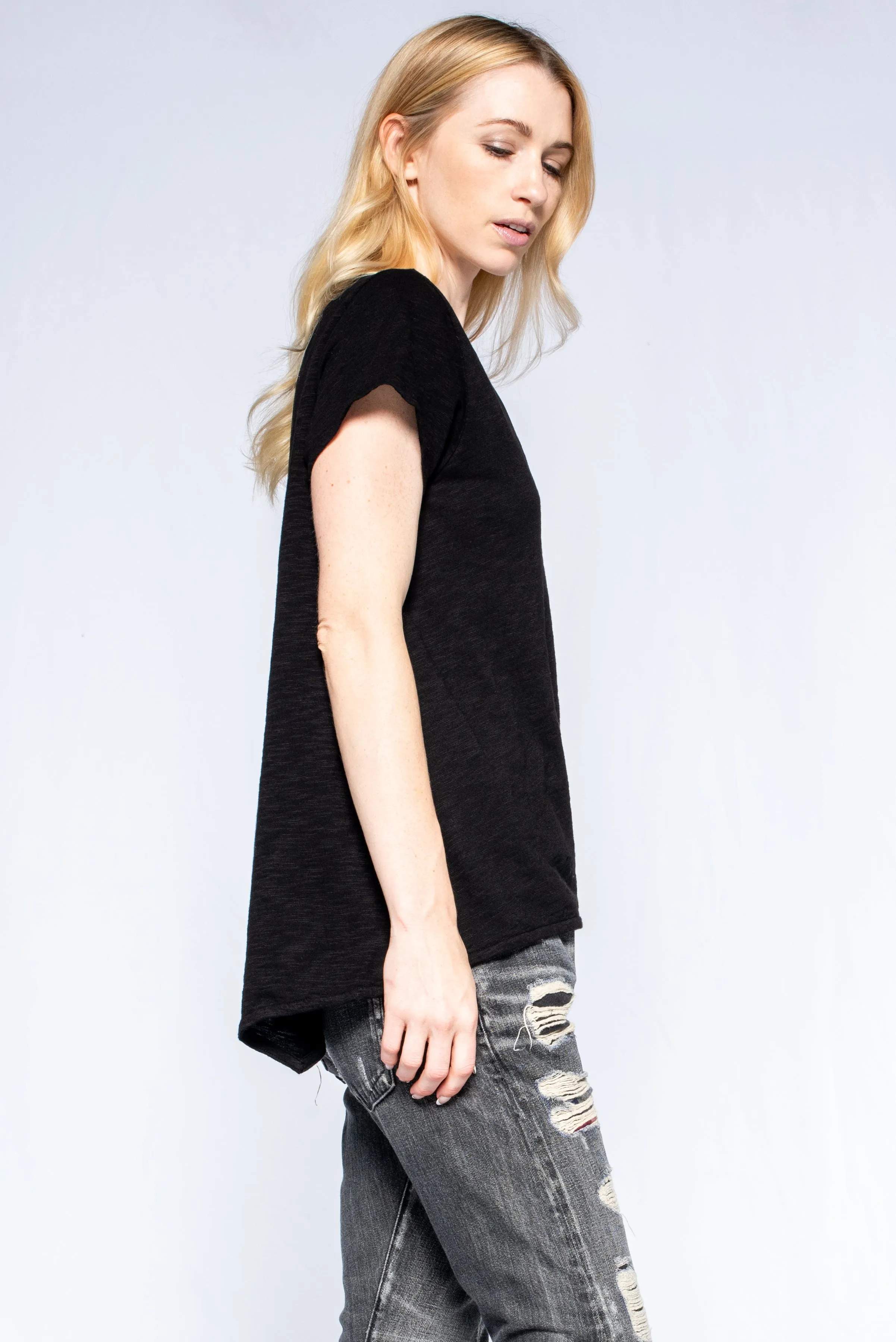 Easy Boyfriend Fit Low Scoopy Neck Tee Fashionable Piece Streetwear attitude