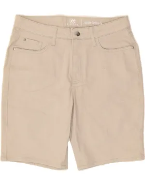 Flatlock stitching LEE Womens Riders Mid Rise Bermuda Denim Shorts US 12 Large W32  Beige