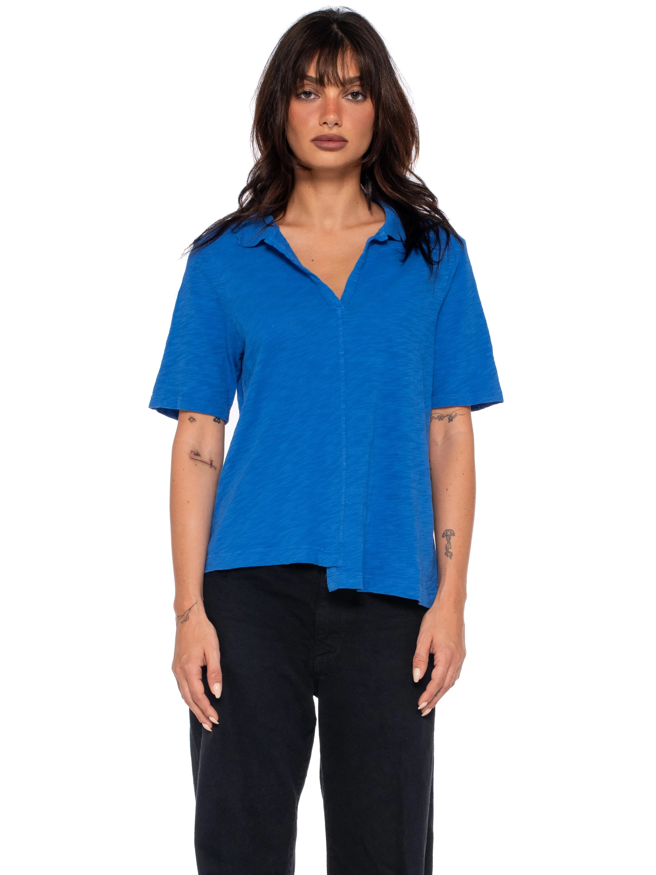 Femme Shifted Polo Trendy Comfort Fit Easy Fit