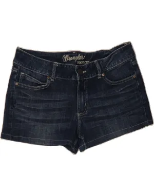 WRANGLER Womens Bootcut Denim Shorts Size 13 Large W34 Blue Cotton Wrinkle Resistant Treatment