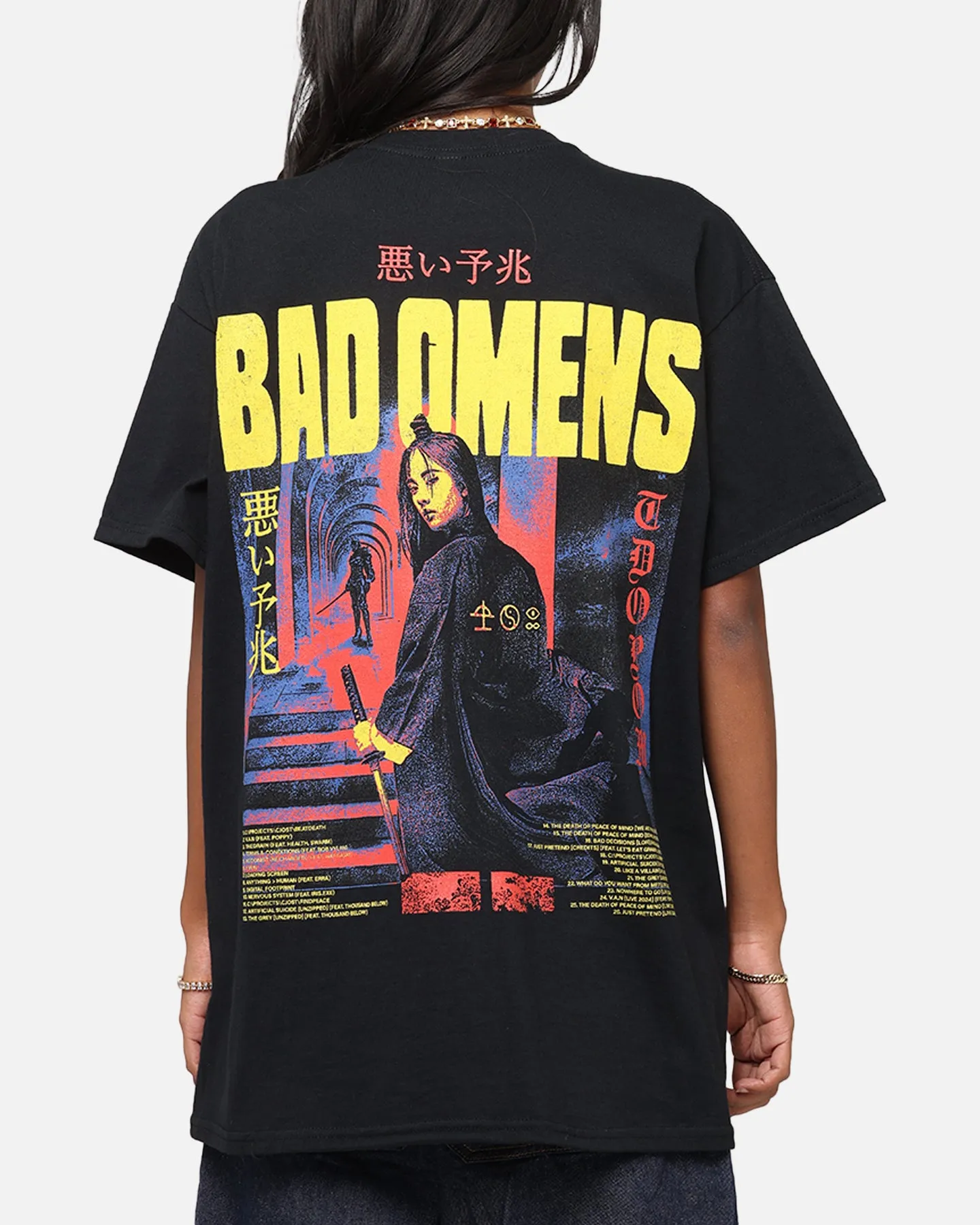 Temperature Regulating Fabric Timeless Comfort Bad Omens Samurai Girl T-Shirt Black