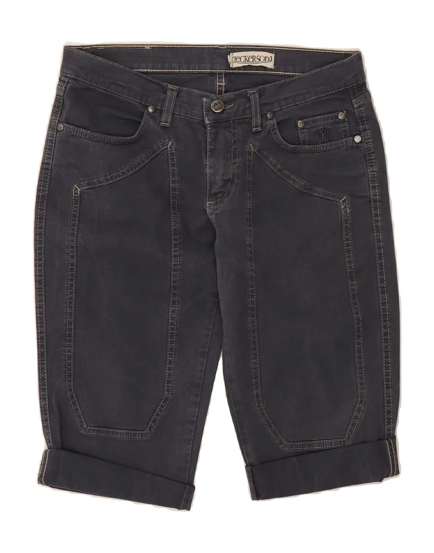 All Comfort Weekend Ready JECKERSON Womens Bermuda Denim Shorts W29 Medium Navy Blue