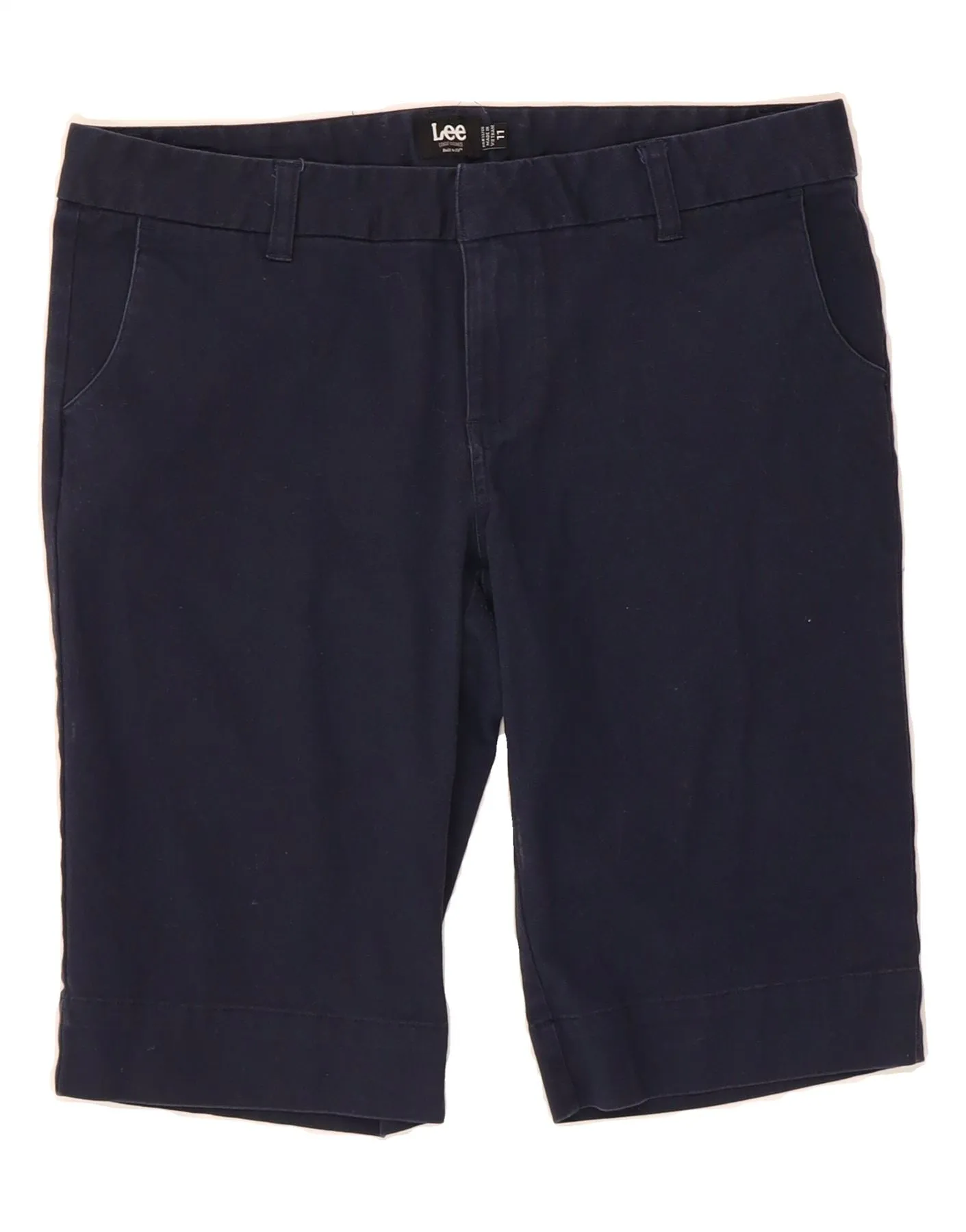 LEE Womens Bermuda Shorts US 11 Large W31 Navy Blue Cotton RecycledPolyester