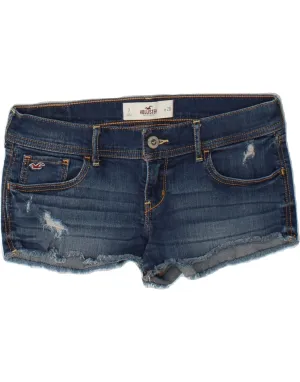 Unisex style Breathable Stretch HOLLISTER Womens Distressed Denim Shorts  W28 Medium Blue Cotton