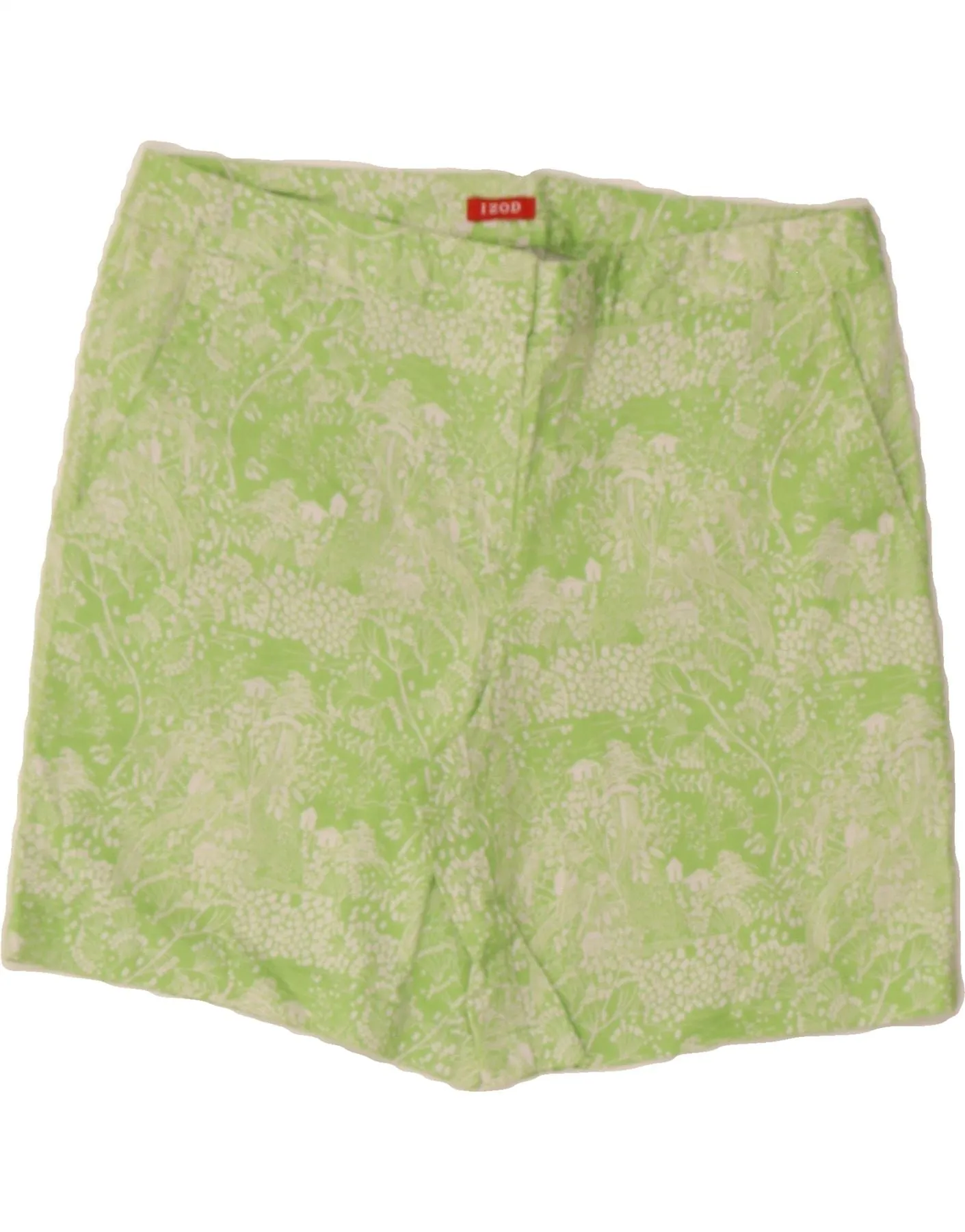 mountain style IZOD Womens Chino Shorts US 6 Medium W32  Green Floral Cotton