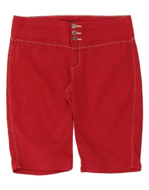 Tagless Design Quick Dry Fit LEE Womens Low Waist Casual Shorts US 10 Large W32 Red Cotton