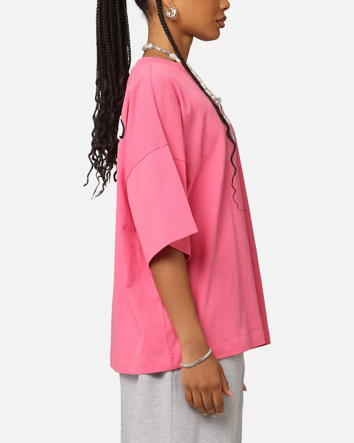 Stylish and Comfortable Antibacterial Treatment Loiter Premium Essentials Boxy T-Shirt Pink