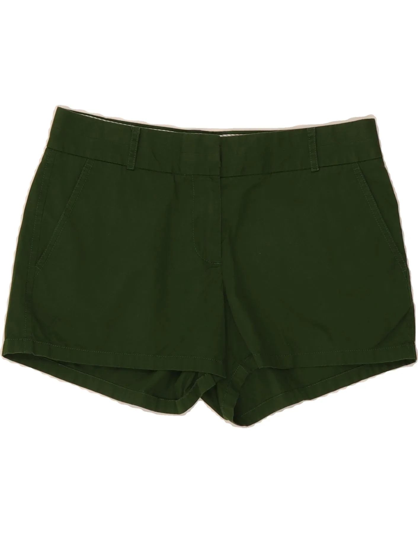 J. CREW Womens Chino Shorts US 6 Medium W30  Green Cotton Light Stretch
