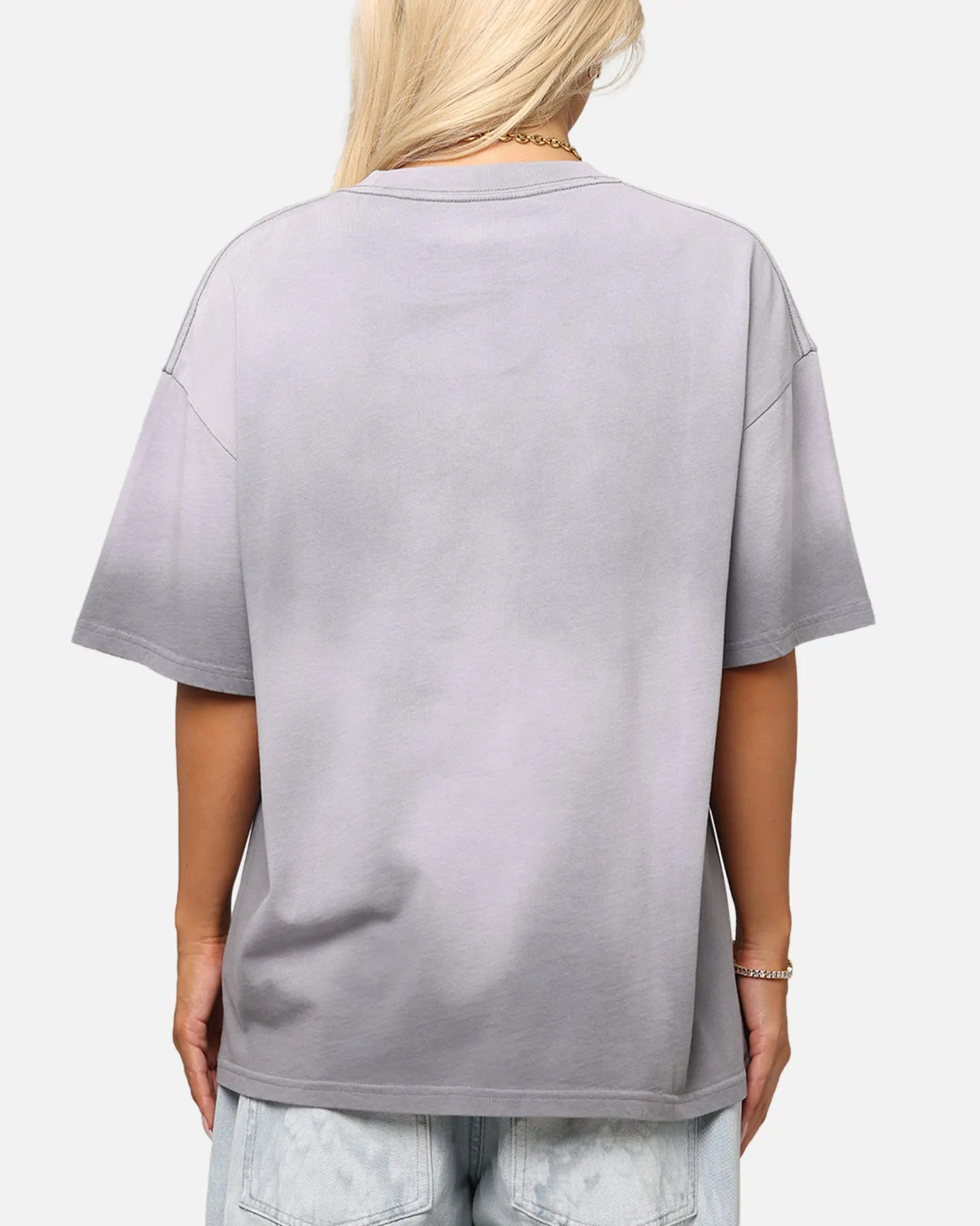 Ribbed Collar Design Eco Friendly Material Culture Kings Sunfade T-Shirt Grey