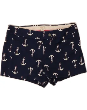 J. CREW Womens Abstract Pattern Chino Shorts US 4 Small W28 Navy Blue WaterResistantFinish
