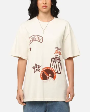 Majestic Athletic Houston Astros Patchwork T-Shirt Ecru UPF Rated Fabric