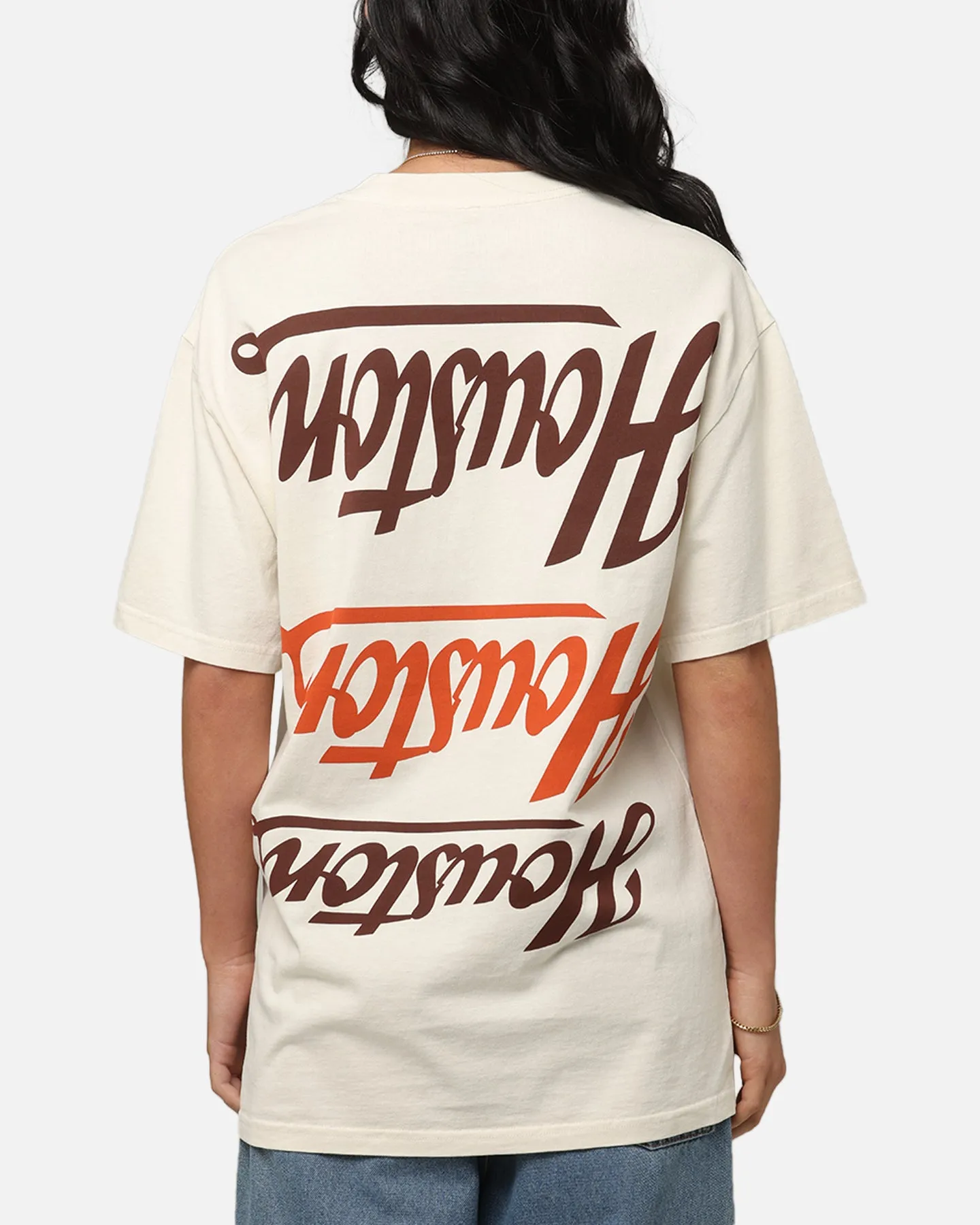 Weekend Fashion Majestic Athletic Houston Astros Patchwork T-Shirt Ecru