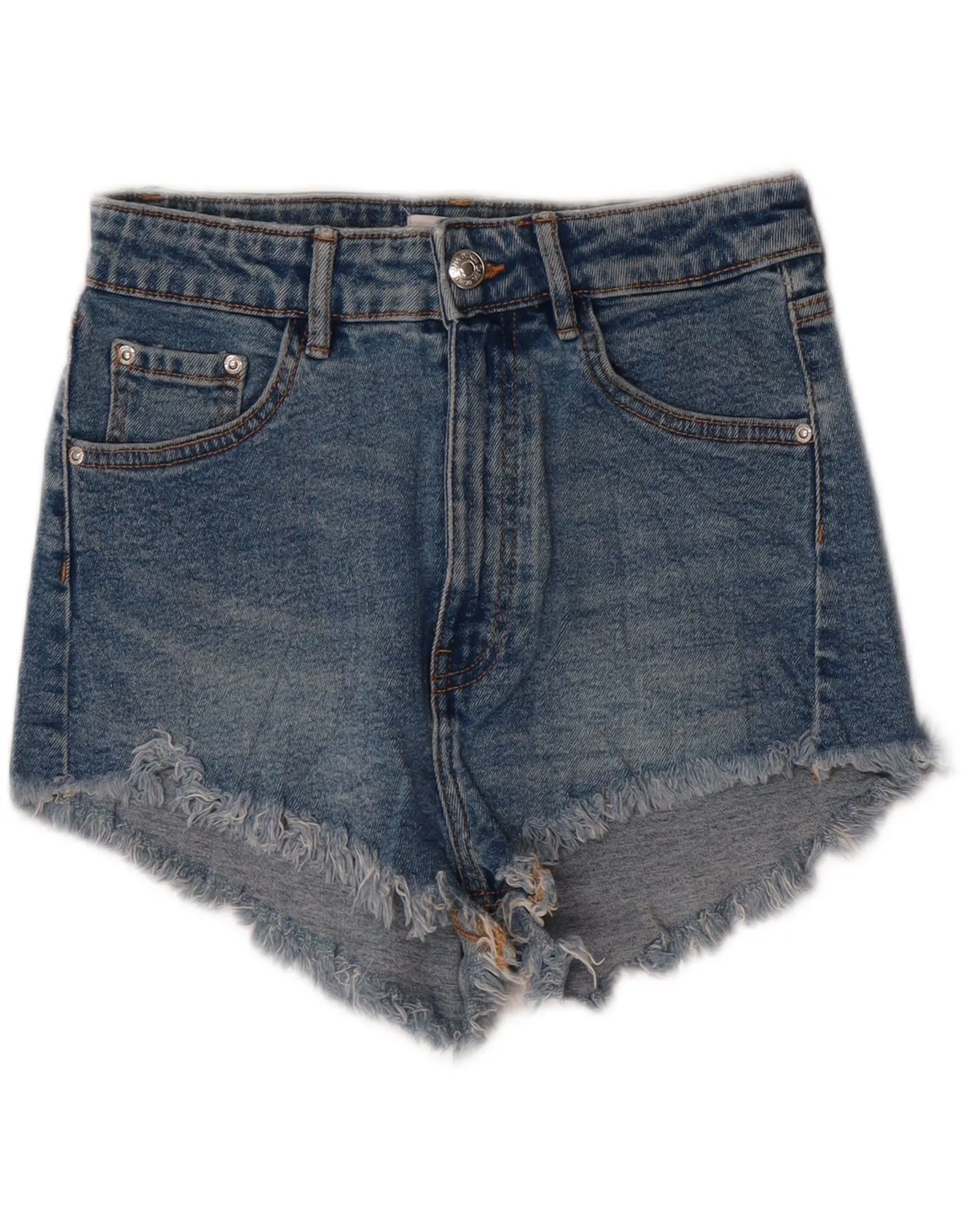 ZARA Womens Denim Shorts EU 36 XS W26  Blue Cotton Style Basic Lightweight Weave