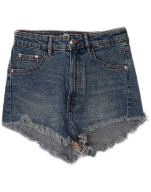 ZARA Womens Denim Shorts EU 36 XS W26  Blue Cotton Style Basic Lightweight Weave