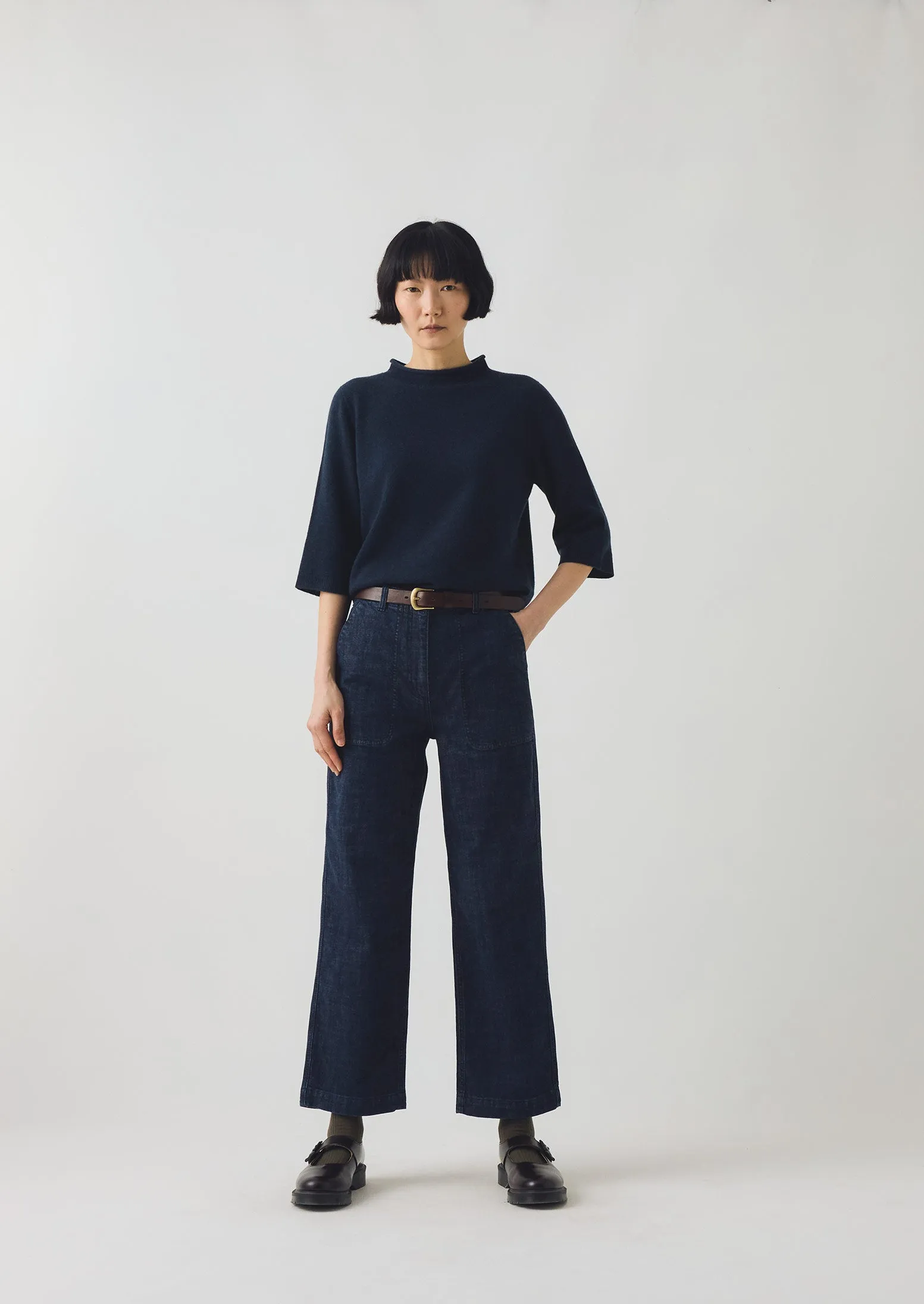Ashley Organic Cropped Jeans | Indigo Soft Waist