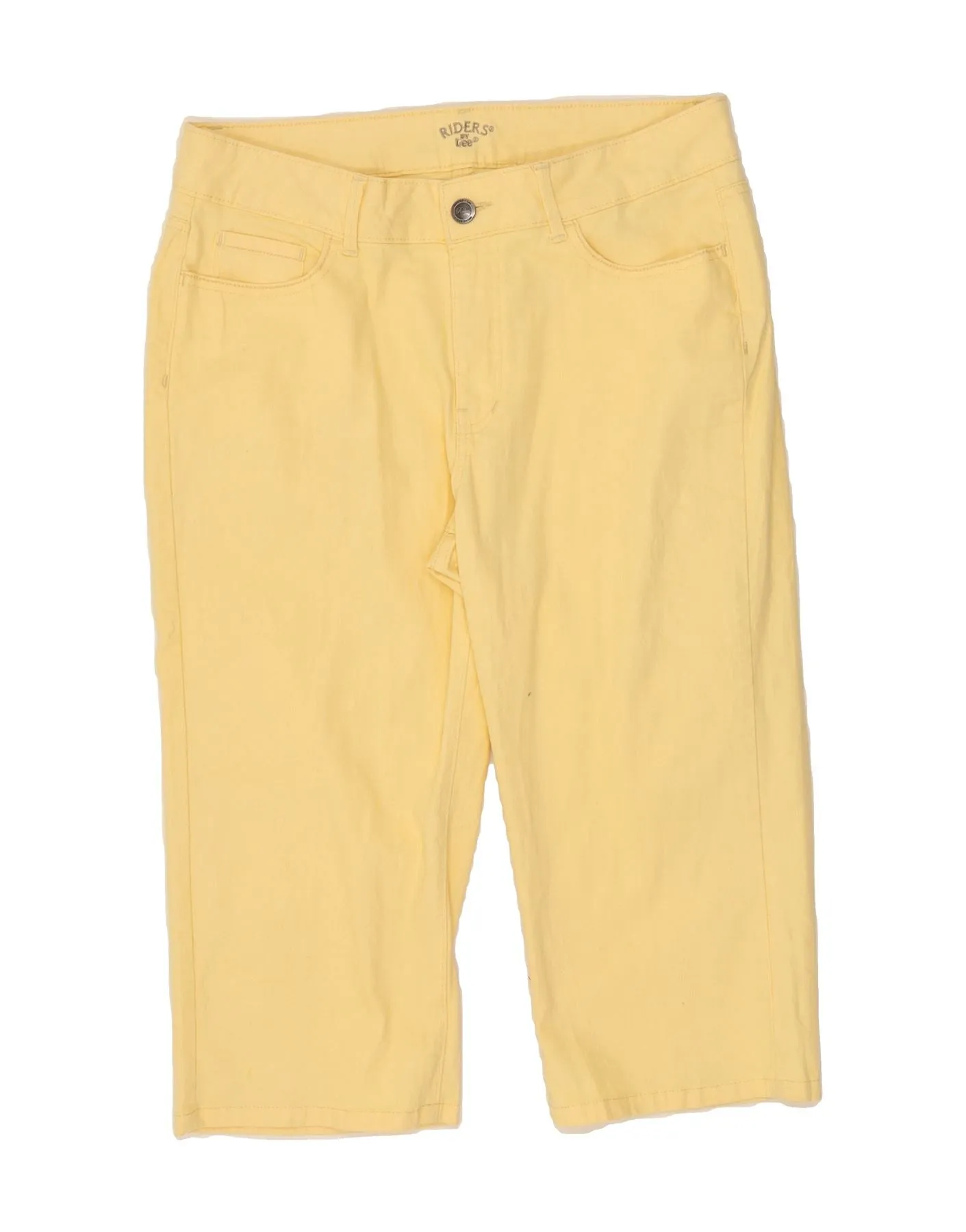 Double Layered Reinforcement LEE Womens Riders High Waist Bermuda Shorts US 14 XL W32  Yellow Cotton
