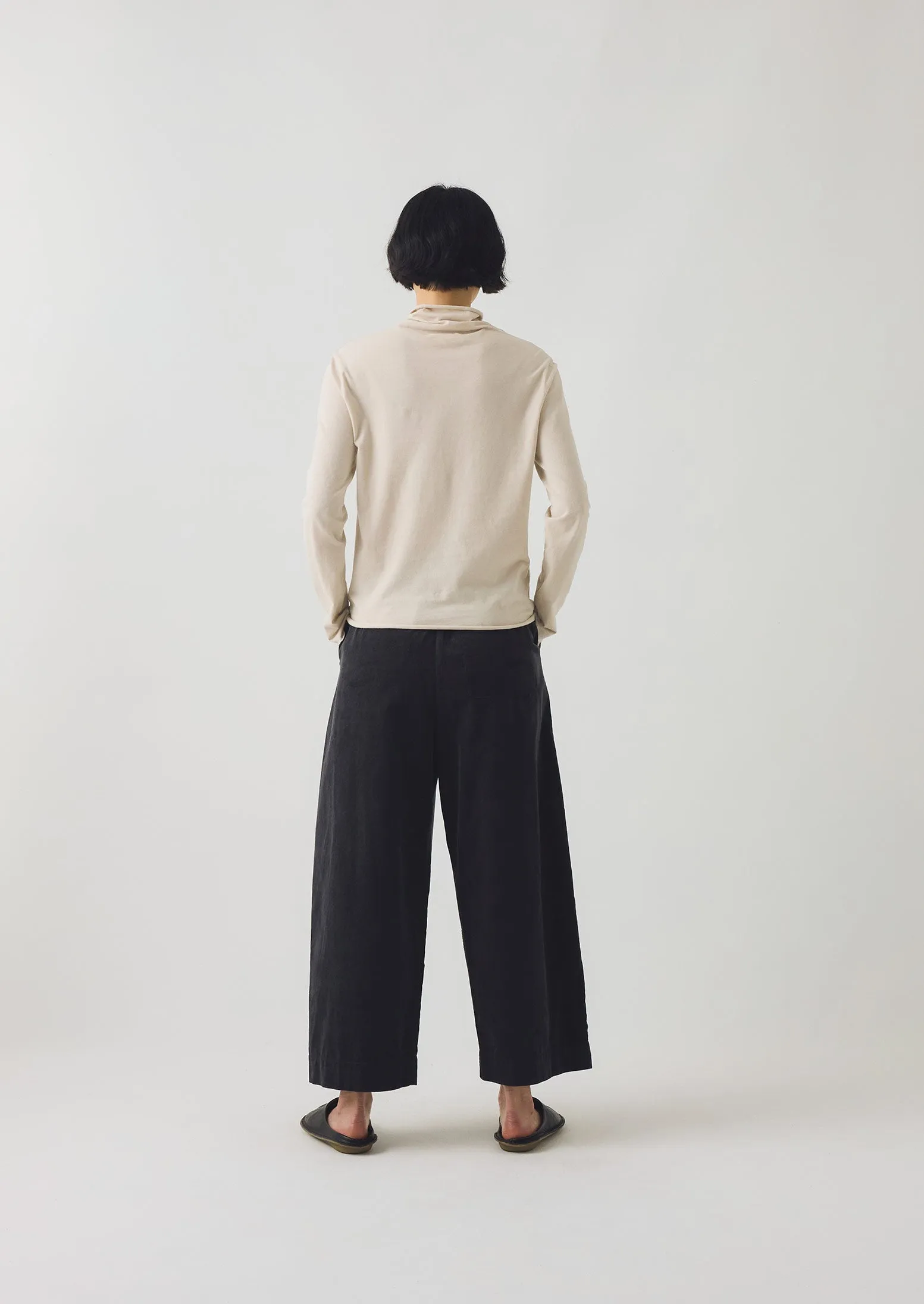 NonSlipGrip Organic Cord Barrel Leg Pants | Charcoal