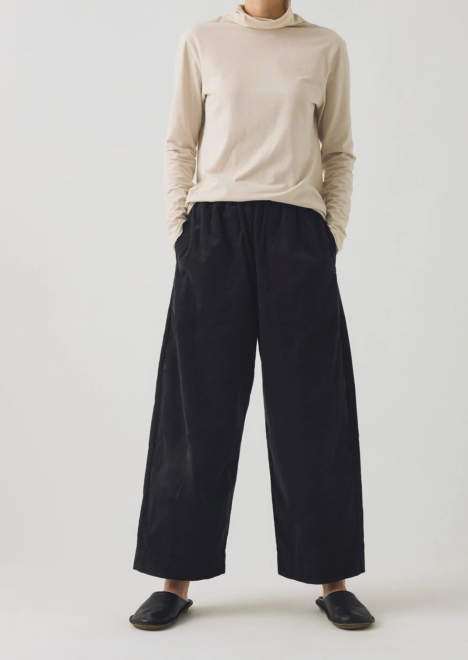 Perfect Movement Organic Cord Barrel Leg Pants | Charcoal