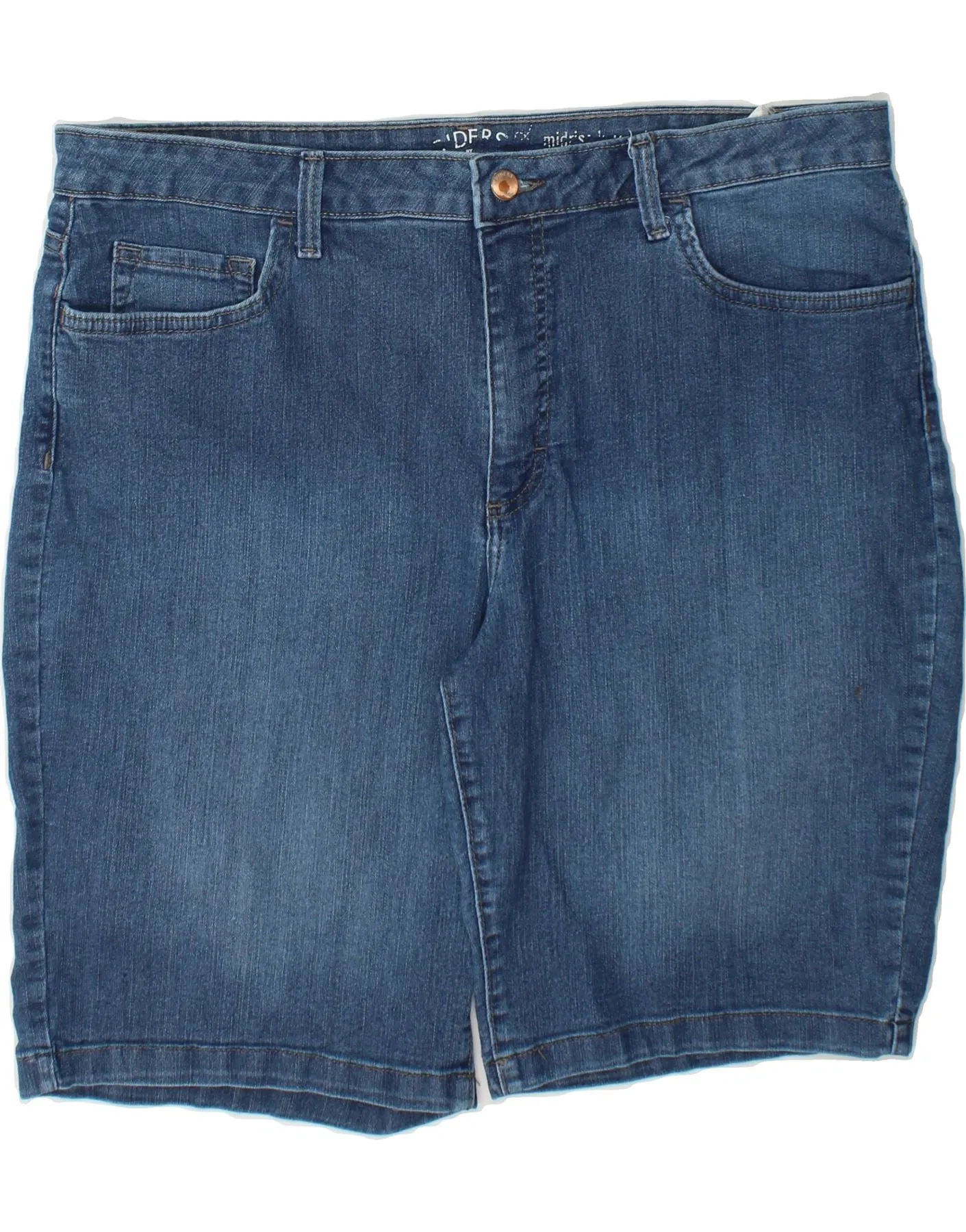 LEE Womens Plus Size Mid Rise Bermuda Denim Shorts US 18 XL W40 Blue Everyday Fit Flex Wear