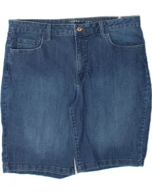 LEE Womens Plus Size Mid Rise Bermuda Denim Shorts US 18 XL W40 Blue Everyday Fit Flex Wear