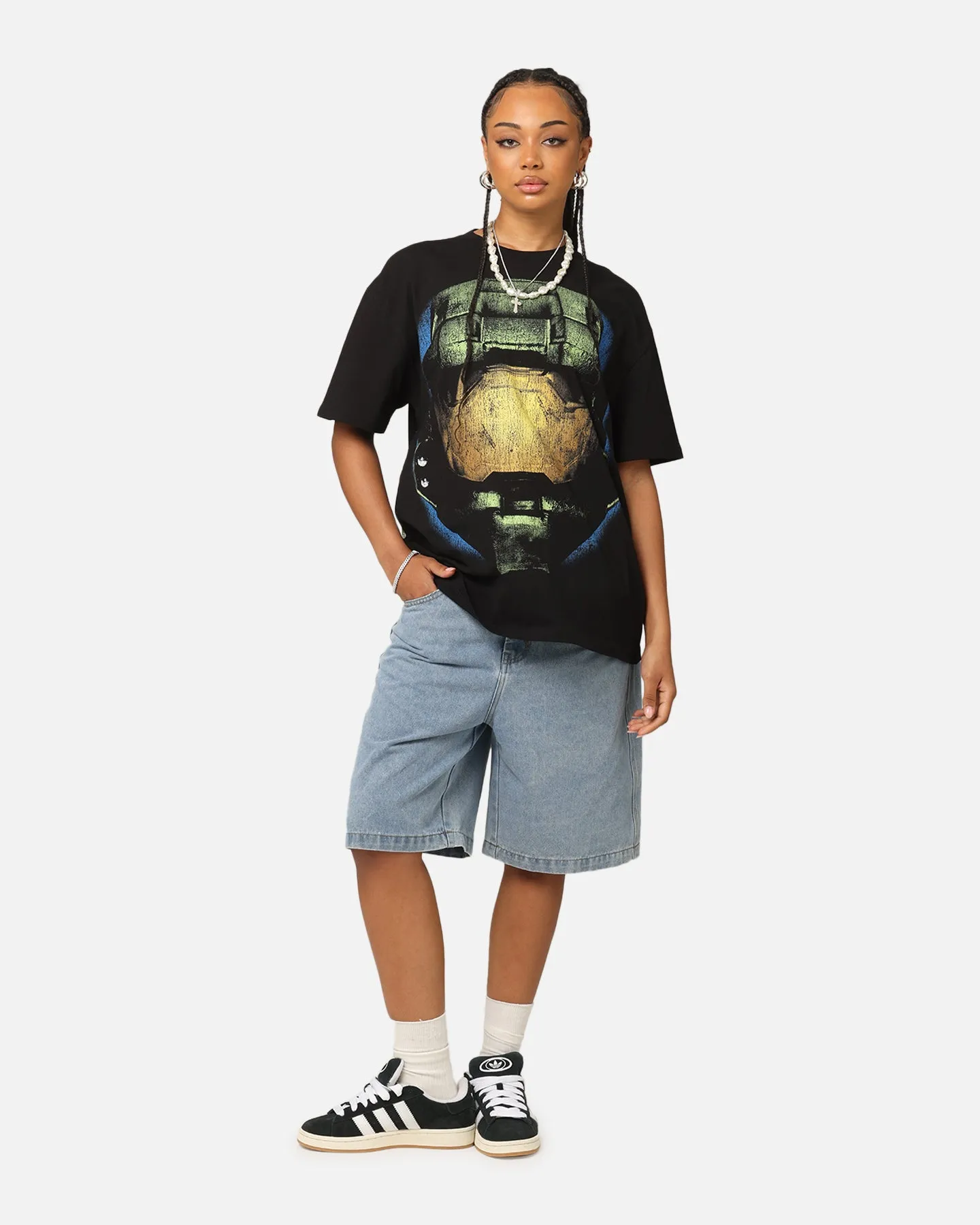 Goat Crew X Halo Big Head Heavyweight T-Shirt Black ThermoregulatingFabric