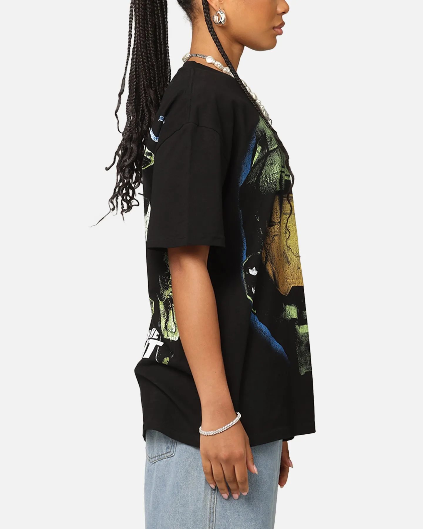 Minimal Comfort Smooth Jersey Texture Goat Crew X Halo Big Head Heavyweight T-Shirt Black
