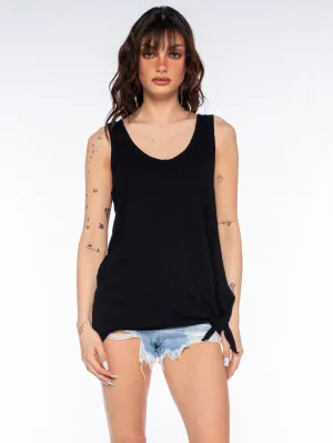 Side Tie Tank Versatile Layering Piece small capacity