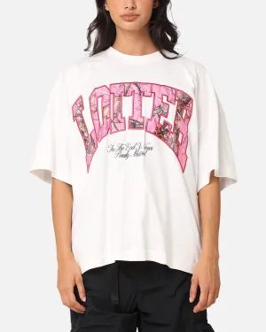 Ribbed Neckline Loiter Hunter T-Shirt Off White