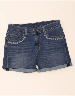 No Slip Waistband LEVI'S Womens Denim Shorts W28 Medium Blue Cotton
