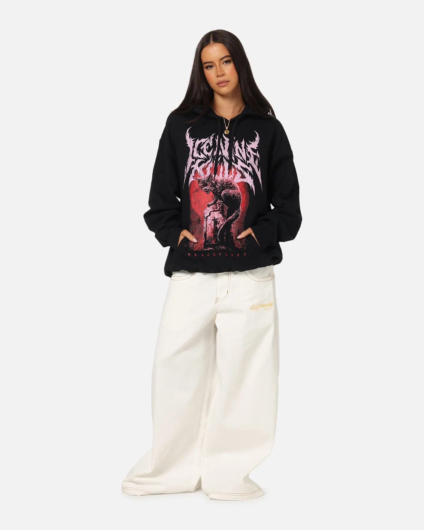 Ice Nine Kills Cat Tombstone Hoodie Black Mediterranean style Rural style