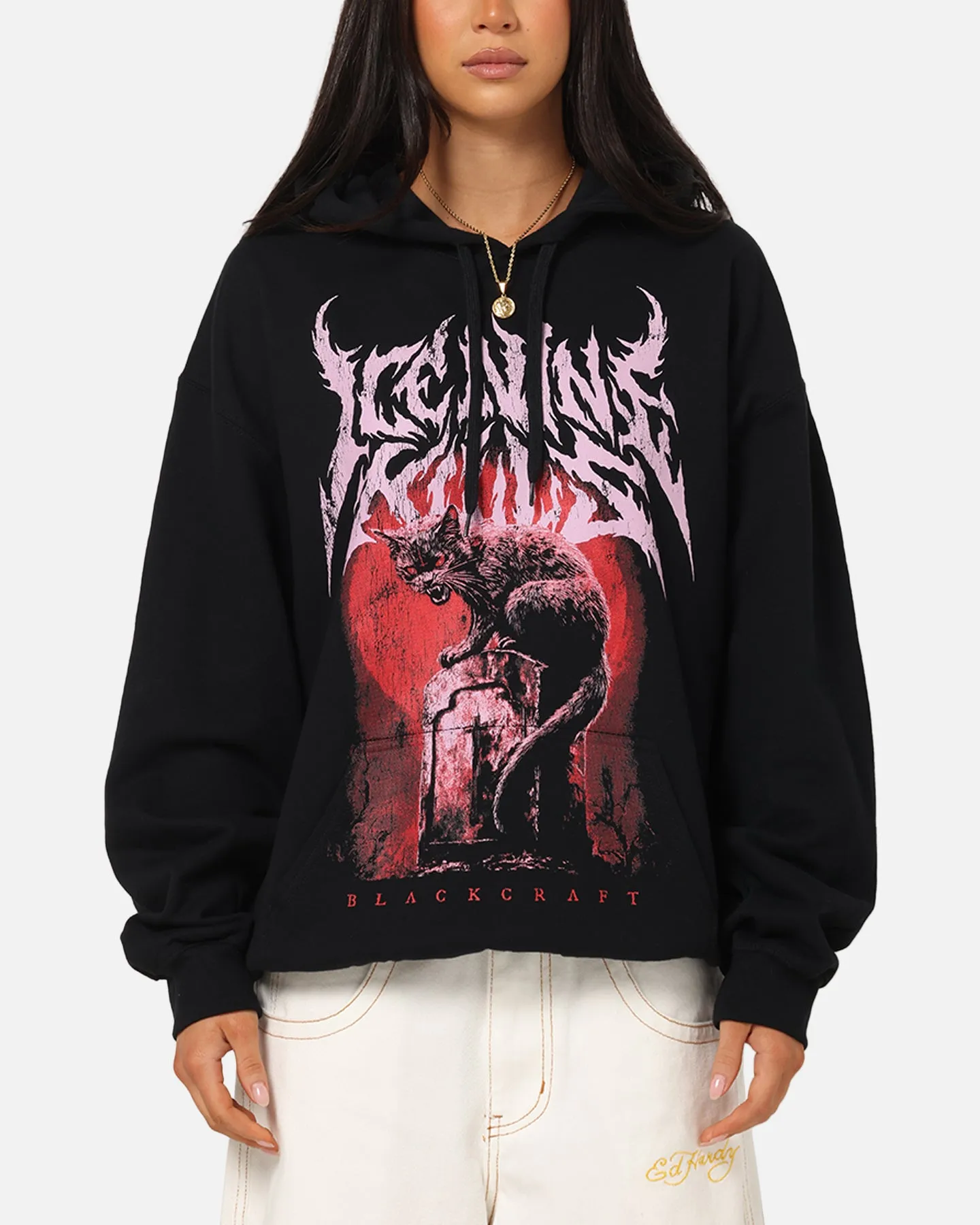 Heavyweight Option Ice Nine Kills Cat Tombstone Hoodie Black