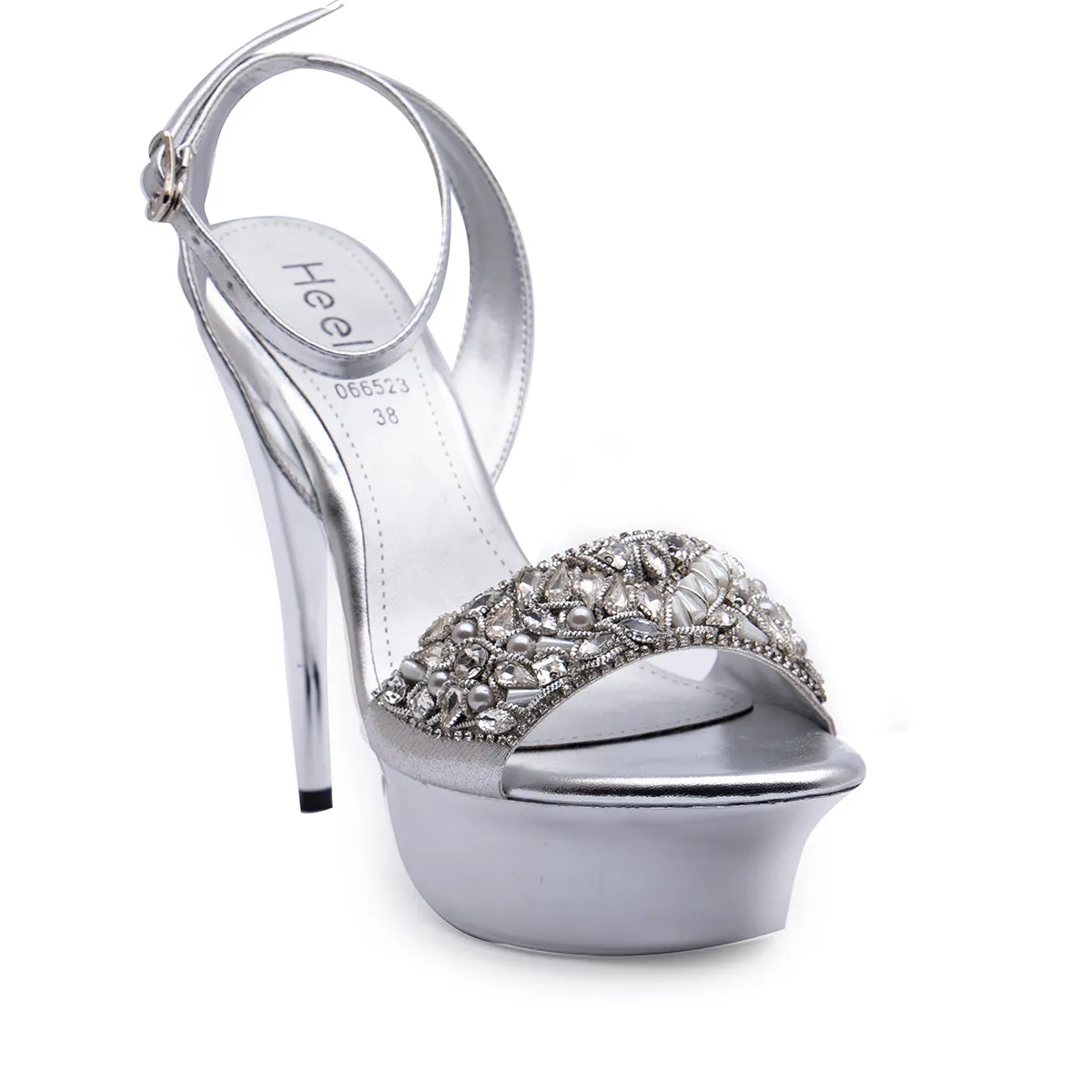 Silver Bridal Sandal 066523 Outdoor Wedding Heels