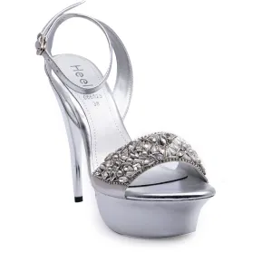 Supportive Footbed Performance Silver Bridal Sandal 066523