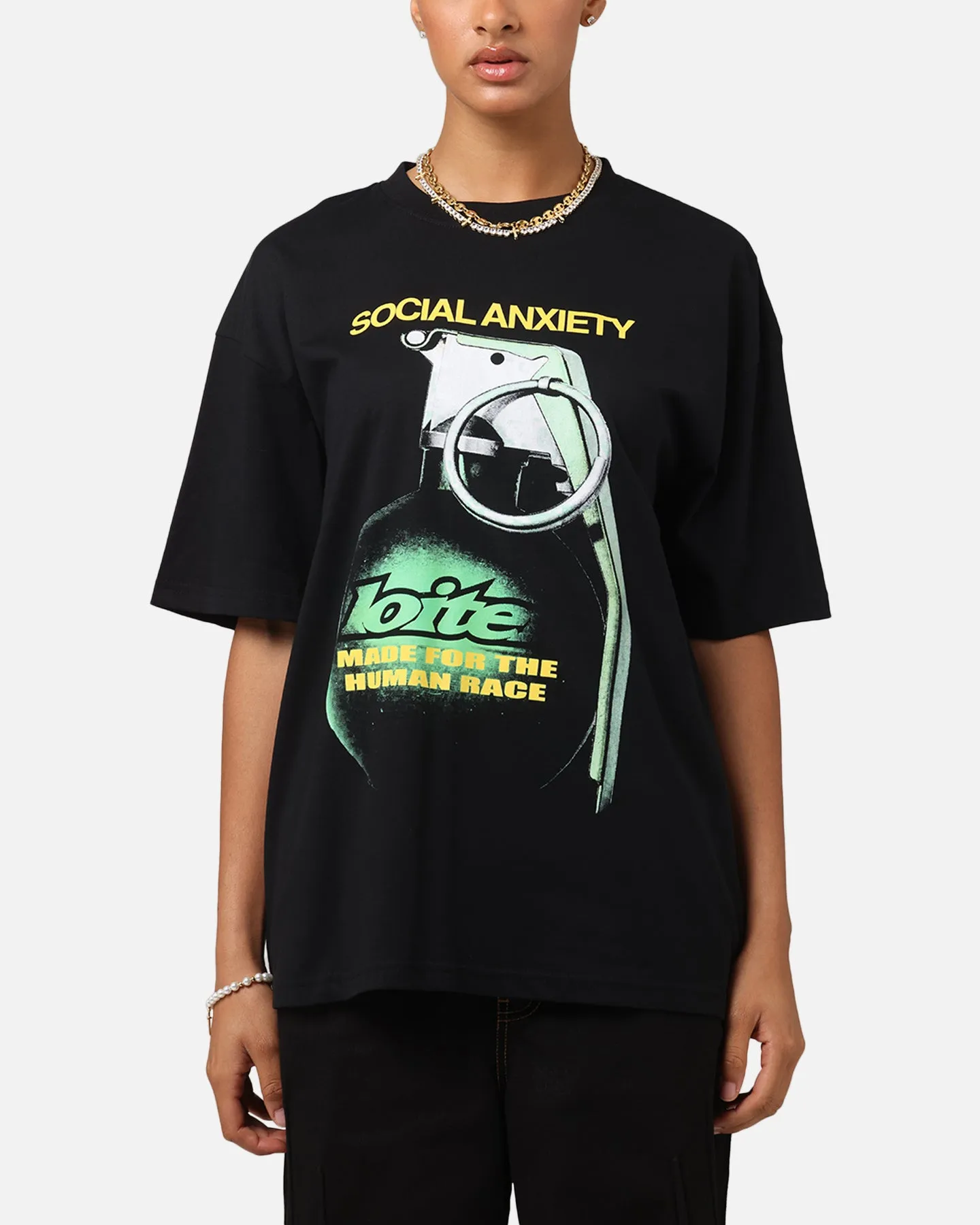 Loiter Live Laugh Love Drop T-Shirt Black Stylish Essential Hygroscopic Fiber