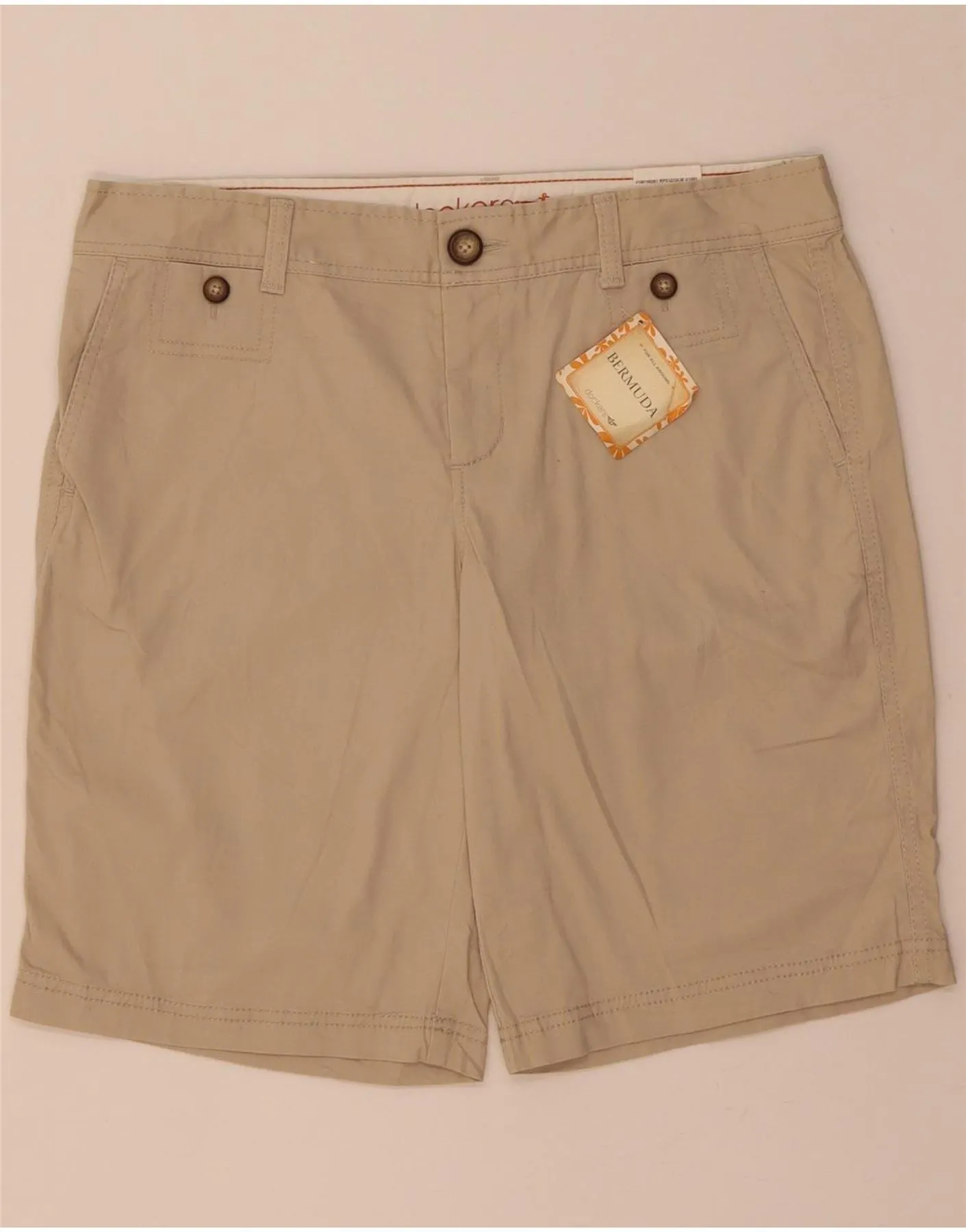 DOCKERS Womens Bermuda Bermuda Shorts US 10 Large W32  Beige Cotton Breezy Waist