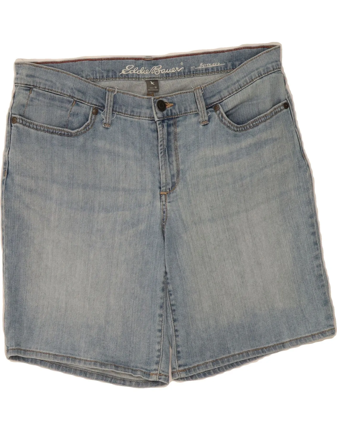 retail industry EDDIE BAUER Womens Boyfriend Denim Shorts US 10 Large W34 Blue Cotton